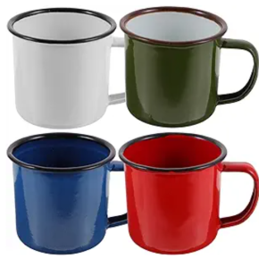 Outdoor camping trip breakfast enamel mugs 