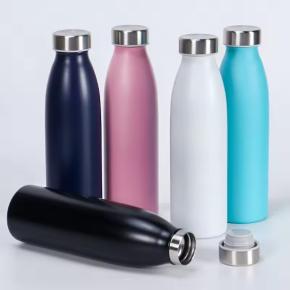 Double-wall stainless steel vacuum metal sports water bottle