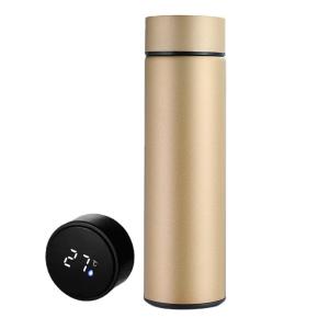 Double-wall stainless steel temperature display digital vacuum insulated water bottle